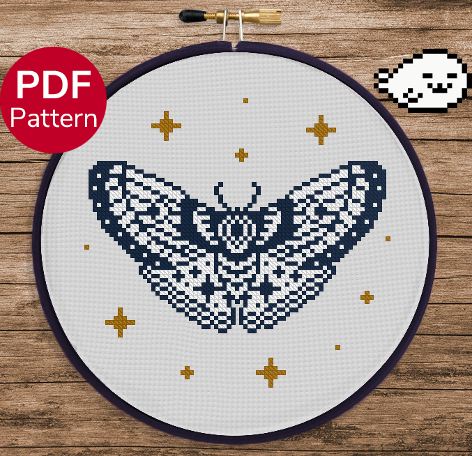 Witchy Moth - Open Wings - Cross Stitch Pattern