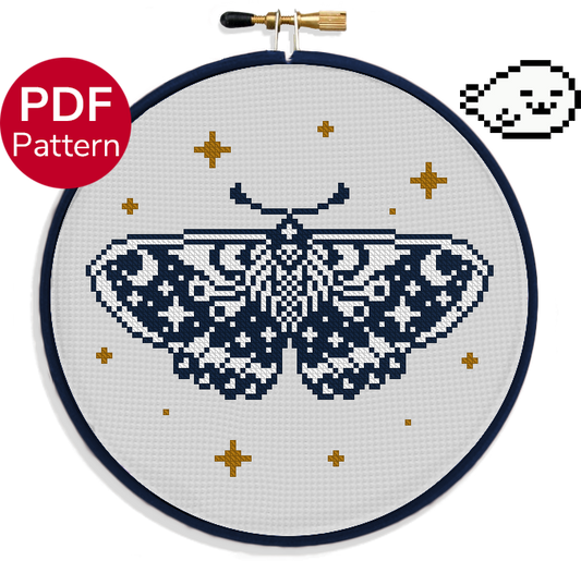 Death's Head Witchy Moth - Cross Stitch Pattern