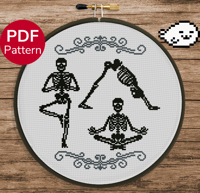 Yoga Skeletons - Cross Stitch Pattern